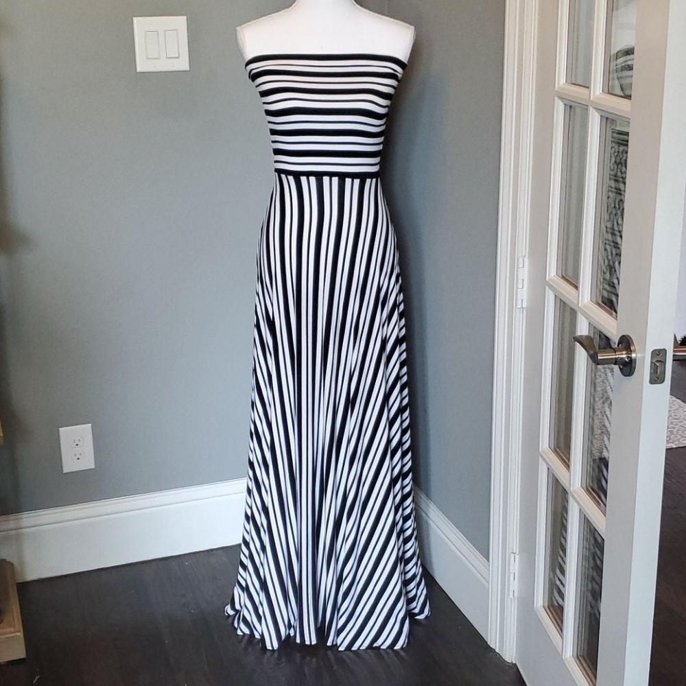 Felicity Coco black white striped maxi
